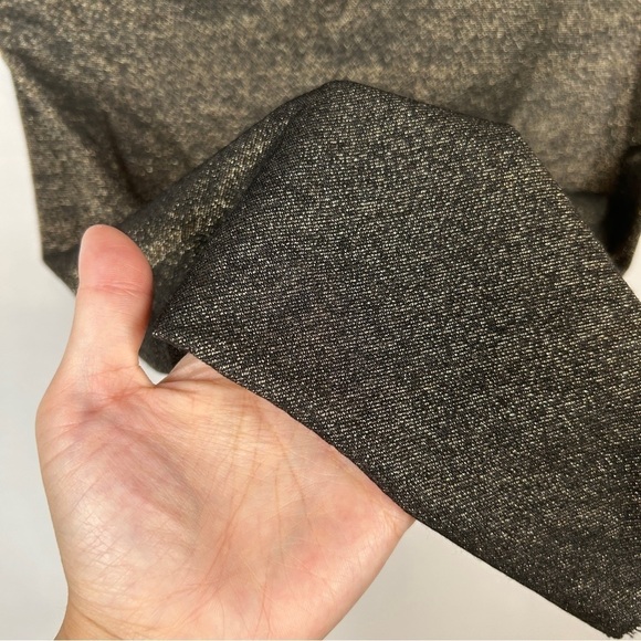 H&M Divided Gold Glitter Black Asymmetric Ruched Elastic Pull On Skirt Size 4 - Picture 4 of 8